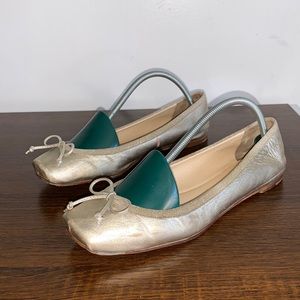 CHRISTIAN LOUBOUTIN  Rosella Square-Toe Ballerina Flat, Bronze